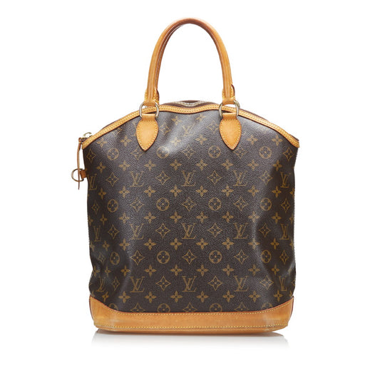 Louis Vuitton Monogram Lockit MM Handbag Brown