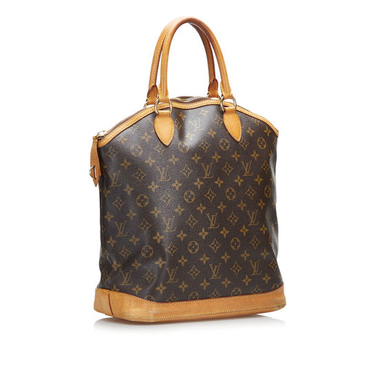 Louis Vuitton Monogram Lockit MM Handbag Brown