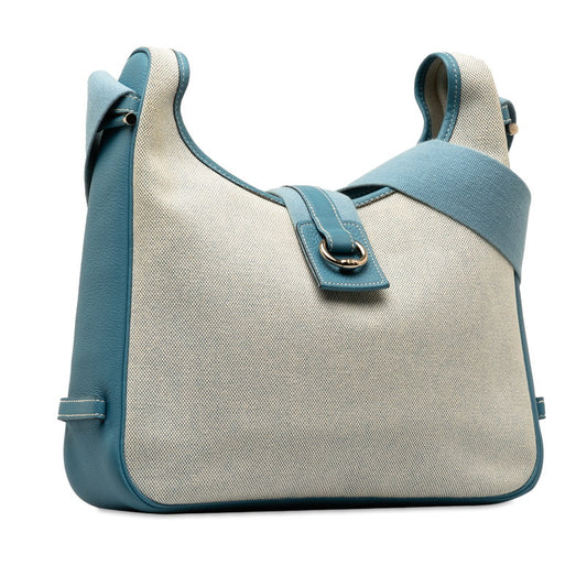 Hermes Sac Toile Ash Shoulder Bag Blue