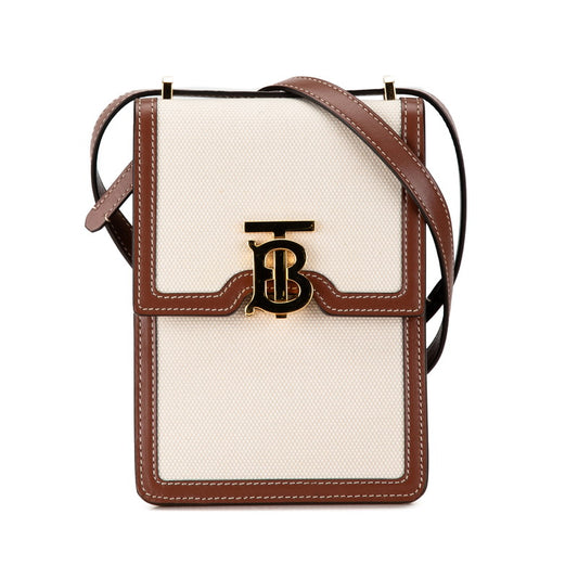 Burberry Canvas Leather TB Logo Crossbody Bag