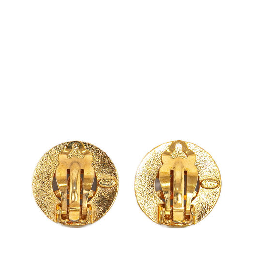 Chanel Vintage Coco Mark Earrings Gold