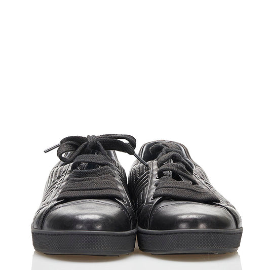 Prada Diagramme Leather Sneakers Black