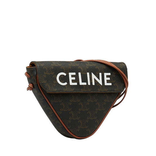 Celine Triomphe Triangle Shoulder Bag PVC Leather