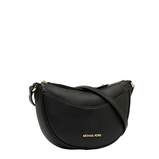 Michael Kors Dover Small Half Moon Leather Shoulder Bag Black