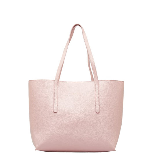 Furla Leather Logo Tote Bag Pink