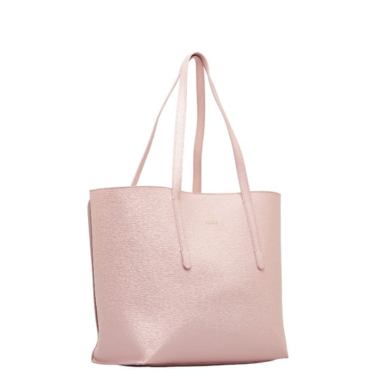 Furla Leather Logo Tote Bag Pink