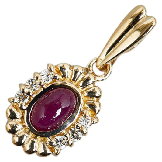 Seiko K18YG Gold Ruby Diamond Pendant