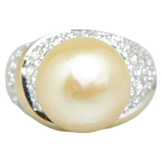 K18YG Yellow Gold Pearl Diamond Ring