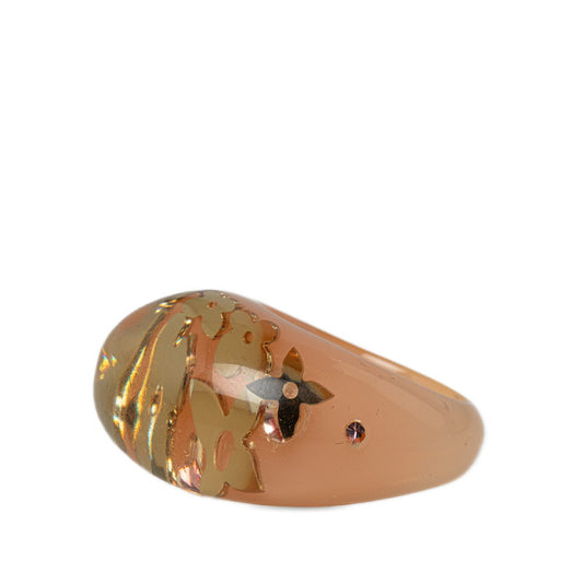 Louis Vuitton Pink Gold Acrylic Resin Ring M65311