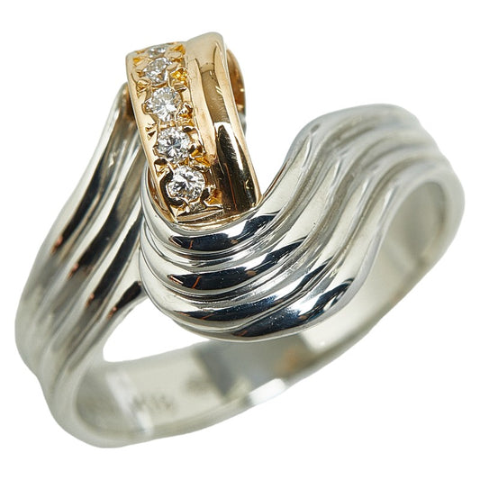 Platinum K18YG Gold Diamond Ring 0.06ct