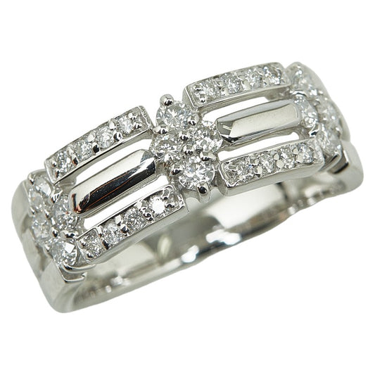 K18WG White Gold Diamond Ring 11.5