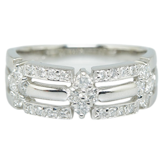 K18WG White Gold Diamond Ring 11.5