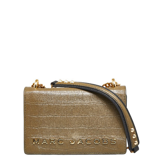 Marc Jacobs Croc-Embossed Studded Chain Shoulder Bag