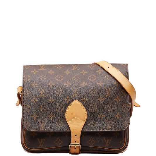 Louis Vuitton Monogram Cartouchiere GM Shoulder Bag Brown PVC Leather