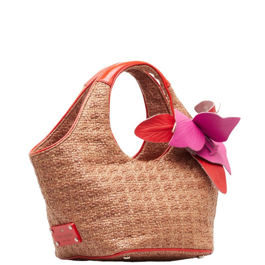 Kate Spade Raffia Leather Flower Motif Handbag