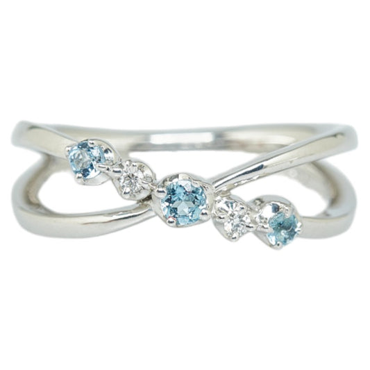 4℃ K18WG White Gold Aquamarine Ring