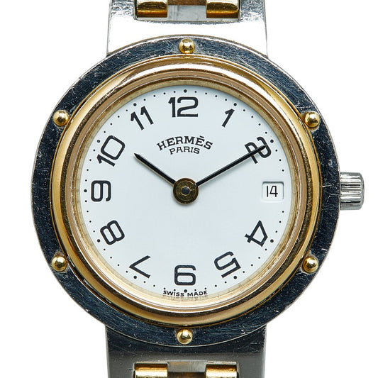 Hermes Clipper Quartz Watch Stainless Steel