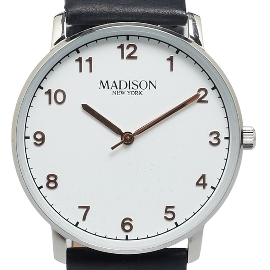 Madison New York Quartz Watch Stainless Steel Leather