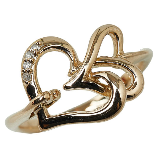 K18PG Pink Gold Diamond Heart Ring