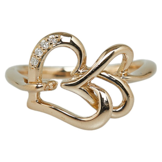 K18PG Pink Gold Diamond Heart Ring