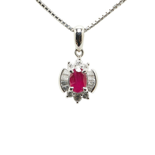 Platinum Pt850 Ruby Necklace