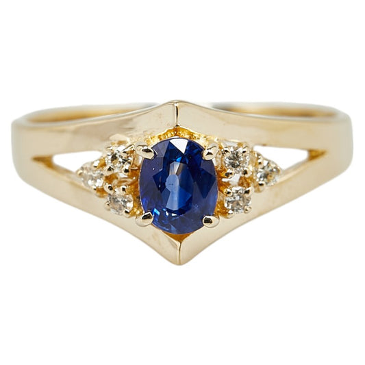 K14YG Yellow Gold Sapphire Ring