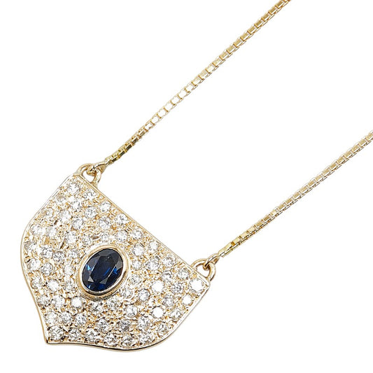 K18YG Yellow Gold Sapphire Necklace