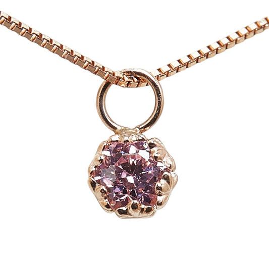 K10PG Pink Gold Zirconia Necklace