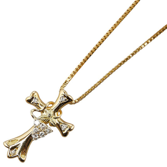 K18YG Yellow Gold Cross Necklace