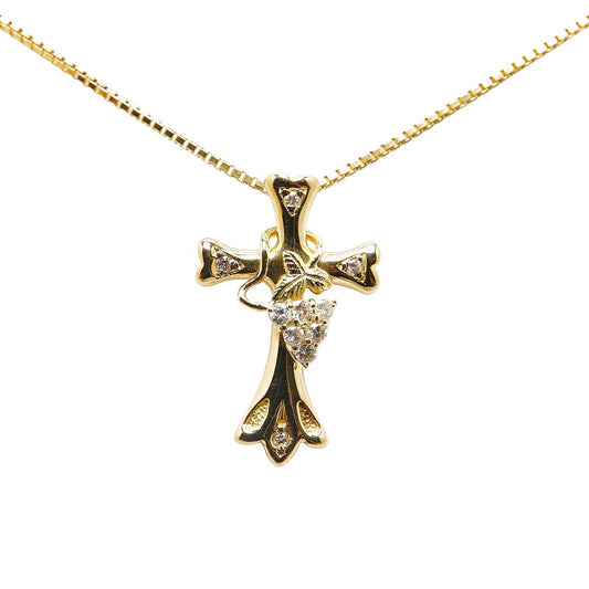 K18YG Yellow Gold Cross Necklace