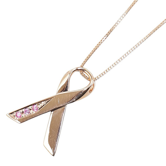 K10PG Pink Gold Ruby Necklace