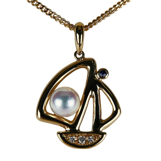 K18YG Yellow Gold Pearl Necklace