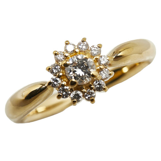 K18YG Flower Motif Ring Yellow Gold