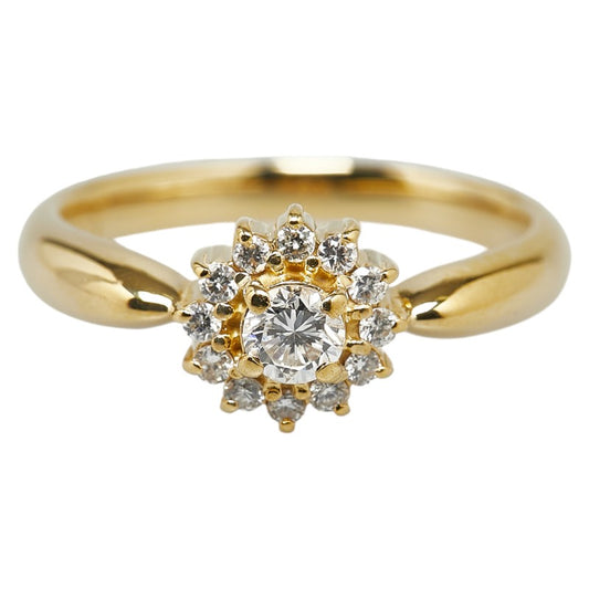 K18YG Flower Motif Ring Yellow Gold