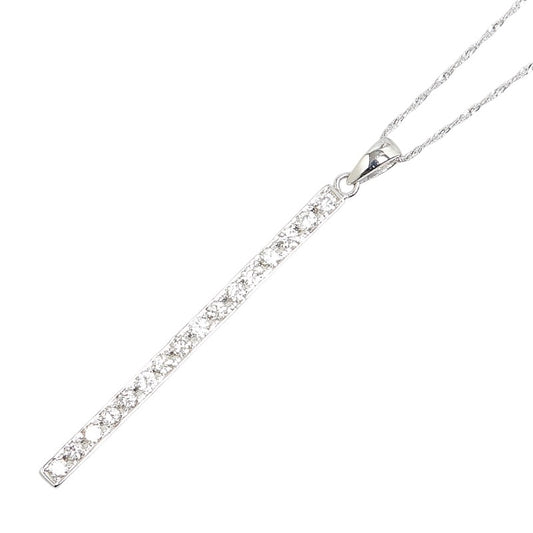 K18WG White Gold Rhinestone Necklace