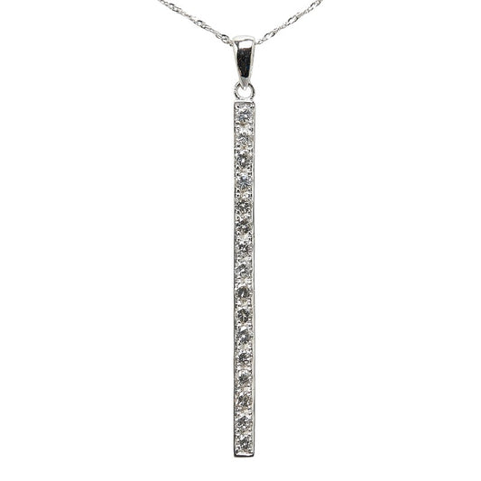 K18WG White Gold Rhinestone Necklace