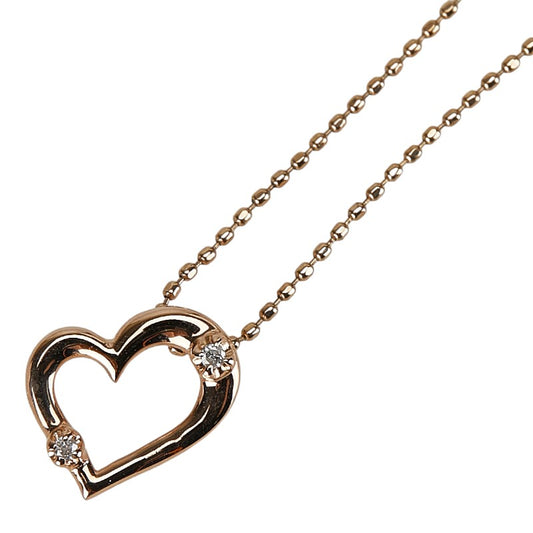 K10PG Pink Gold Heart Necklace