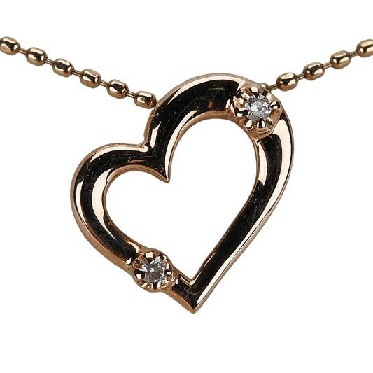 K10PG Pink Gold Heart Necklace