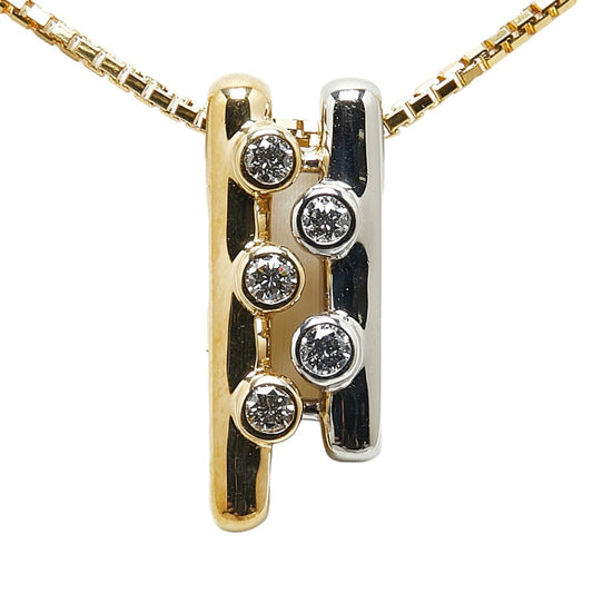 K18YG Yellow Gold Pt900 Platinum Necklace