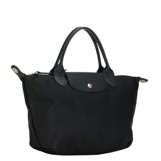 Longchamp Canvas Leather Tote Bag