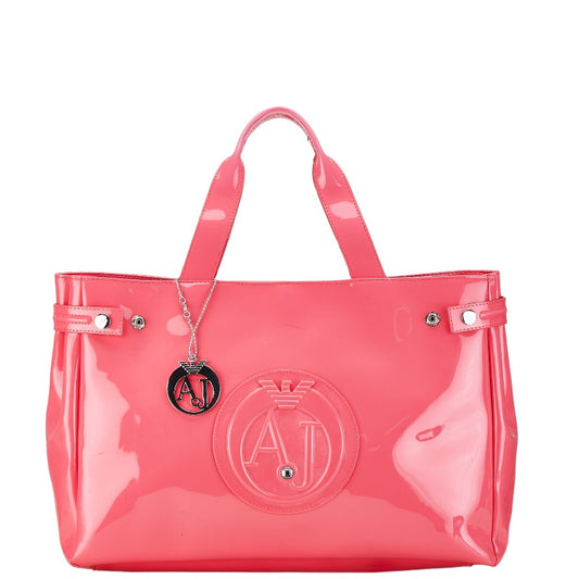 Armani Logo Patent Leather Tote Bag