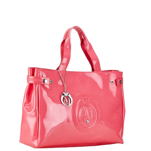 Armani Logo Patent Leather Tote Bag