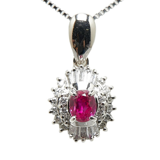 Platinum Pink Sapphire Diamond Necklace