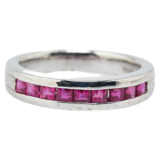 K18WG White Gold Ruby 0.82ct Ring