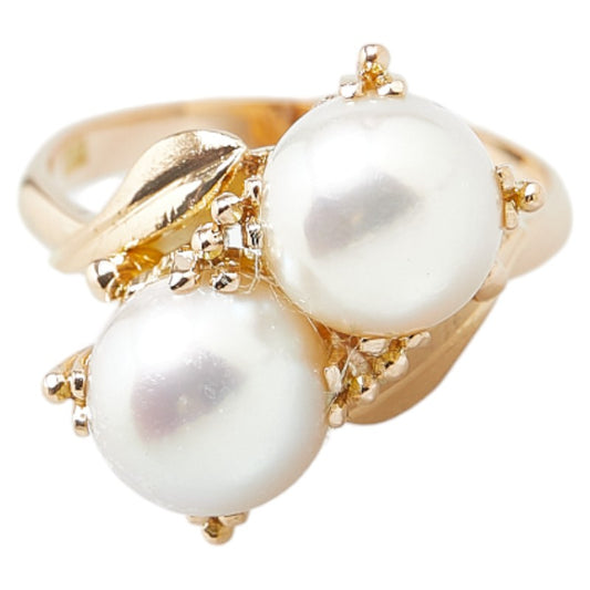 K18YG Yellow Gold Akoya Pearl Ring