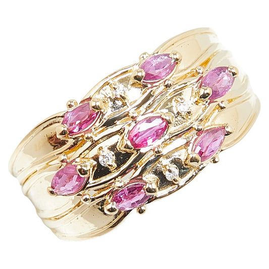 K18YG Yellow Gold Ruby Diamond Ring