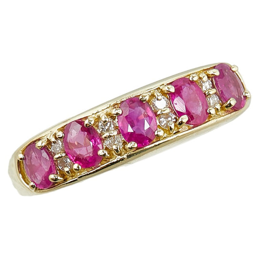 K18YG Yellow Gold Ruby 0.85ct Diamond 0.08ct Ring