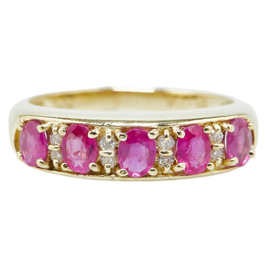 K18YG Yellow Gold Ruby 0.85ct Diamond 0.08ct Ring