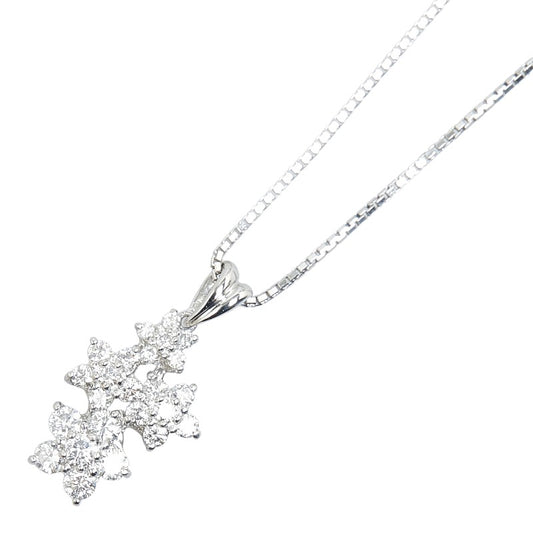 Platinum Diamond Flower Motif Necklace