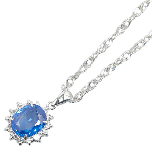 Platinum Sapphire 1.94ct Diamond 0.20ct Necklace